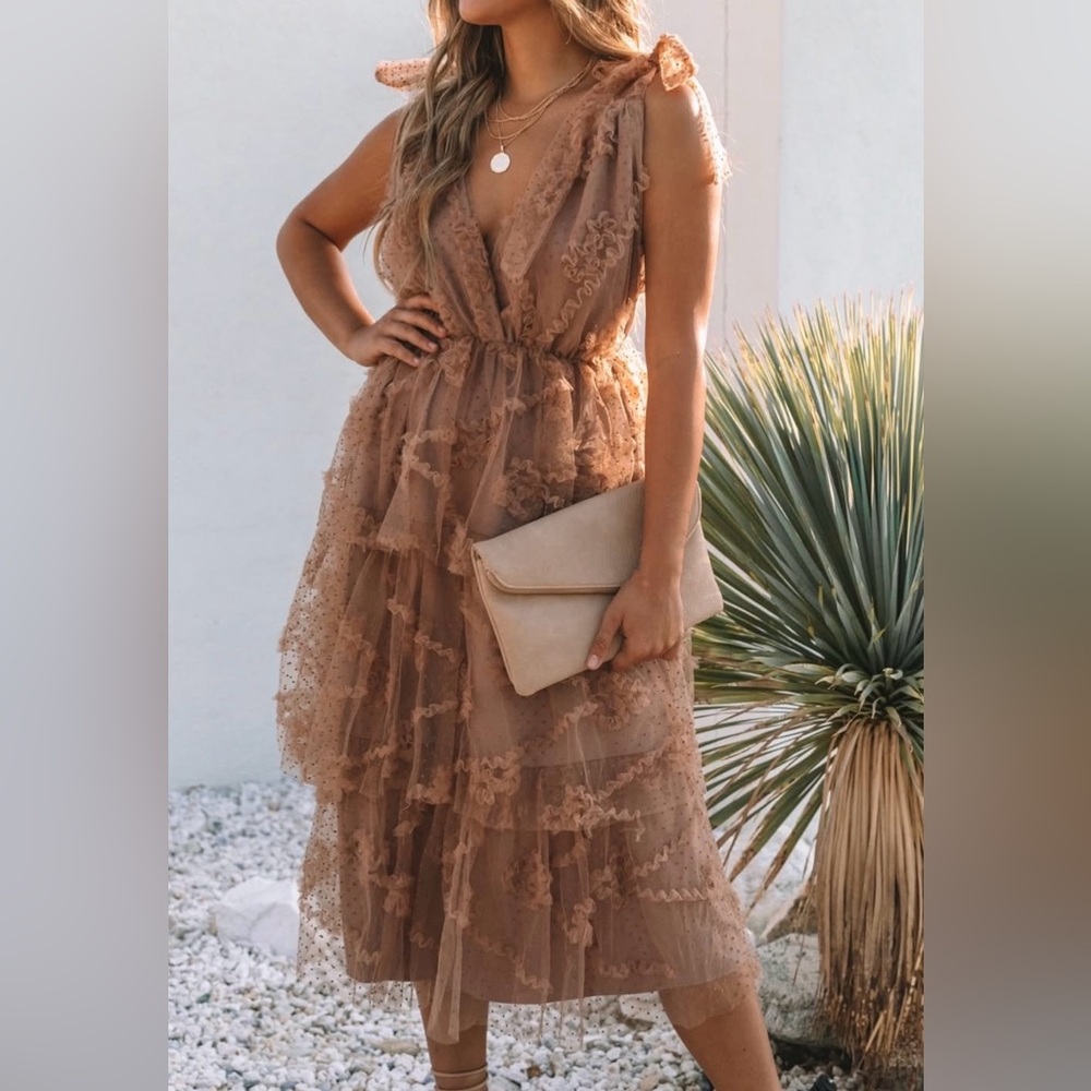 Brown tiered Dress